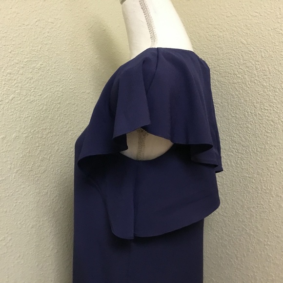 Madison Navy Flutter Sleeve Mid Shift Dress - Sz S - Picture 3 of 10